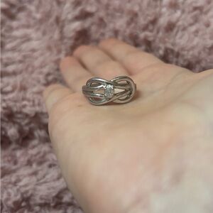 Elegant DIAMOND Silver Women's Ring